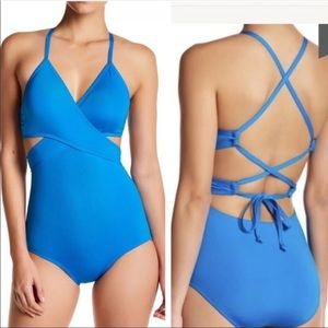 Laundry one piece blue bathing suit
